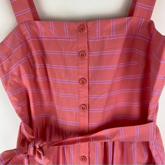 Gal Meets Glam Woman’s Midi Dress 14 Button Front Wide Strap Functioning Buttons - Picture 9 of 9